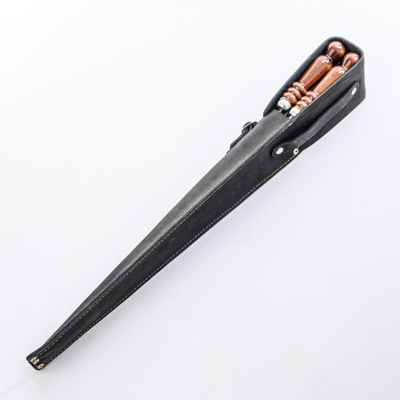 A set of skewers 670*12*3 mm in a black leather case в Благовещенске