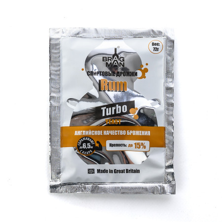 Turbo yeast alcohol BragMan "RUM TURBO" (72 gr) в Благовещенске